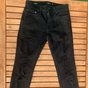 Ripped Hollister Size 15-16 Medium Black Jeans